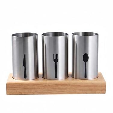 WSKC 4PC Flatware Caddy Holder Stainless Steel Small