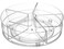 Home Intuition Round Plastic Lazy Susan Turntable Food Storage Container for Kitchen 5 Removable Bin 1 Pack