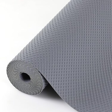Hersvin Shelf Liners 24in x 20ft Kitchen Drawer Mats NonAdhesive EVA Cupboard Protector Cabinet Lining Dark GrayDot