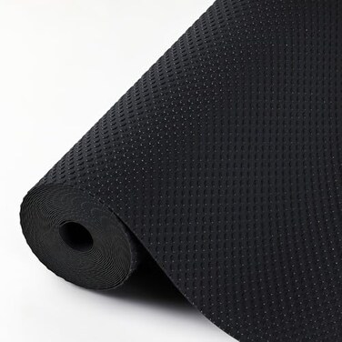 Hersvin Shelf Liners 20 in x 20 ft Kitchen Drawer Mats NonAdhesive EVA Cupboard Protector Cabinet Lining Black Dot