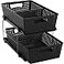 Simple Houseware 2 Tier Bathroom Organizer Tray PullOut Sliding Drawer Under Sink Storage Black