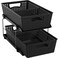 Simple Houseware 2 Tier Bathroom Organizer Tray PullOut Sliding Drawer Under Sink Storage Black