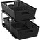 Simple Houseware 2 Tier Bathroom Organizer Tray PullOut Sliding Drawer Under Sink Storage Black