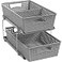 Simple Houseware 2 Tier Bathroom Organizer Tray PullOut Sliding Drawer Under Sink Storage Gray