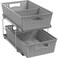 Simple Houseware 2 Tier Bathroom Organizer Tray PullOut Sliding Drawer Under Sink Storage Gray