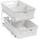 Simple Houseware 2 Tier Bathroom Organizer Tray PullOut Sliding Drawer Under Sink Storage White