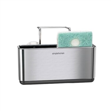simplehuman Slim Sink Caddy Sponge Holder Brushed Stainless Steel Silver