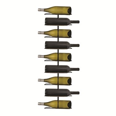 TRUE True Align WallMounted Wine Rack Black Wrought Iron Minimalist Modern Wine Display Alcohol Storage Solution Holds Nine Standard Wine Bottles 3775 x 975