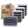 Freshware Meal Prep Containers 15 Pack 1 Compartment Food Storage Containers with Lids Bento Box BPA Free Stackable MicrowaveDishwasherFreezer Safe 28 oz Black