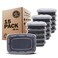 Freshware Meal Prep Containers 15 Pack 1 Compartment Food Storage Containers with Lids Bento Box BPA Free Stackable MicrowaveDishwasherFreezer Safe 28 oz Black