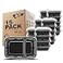 Freshware Meal Prep Containers 15 Pack 2 Compartment with Lids Food Storage Containers Bento Box BPA Free Stackable MicrowaveDishwasherFreezer Safe 28 oz Black