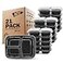 Freshware Meal Prep Containers 21 Pack 3 Compartment with Lids Food Storage Containers Bento Box Stackable MicrowaveDishwasherFreezer Safe 24 oz