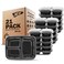 Freshware Meal Prep Containers 21 Pack 3 Compartment with Lids Food Storage Containers Bento Box Stackable MicrowaveDishwasherFreezer Safe 24 oz