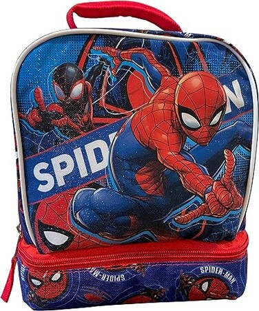 Fast Forward Marvel SpiderMan Dual Compartment Insulated Lunch Box BlueRed