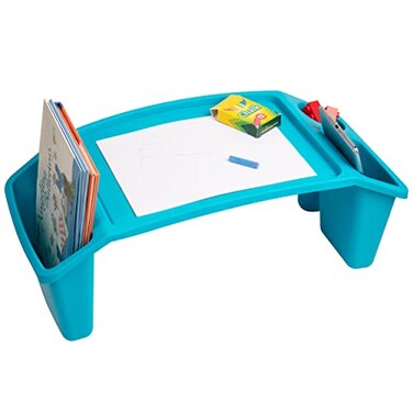 Mind Reader Kids Lap Desk Activity Tray Drawing Stackable Portable Plastic 2225 L x 1075 W x 85 H Blue