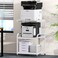 EasyCom Printer Stand Large 3 Tier Printer Table with Wheels Industrial Printer Storage Cart Rolling Printer Cart with Storage Shelf for Printer Scanner Fax Home Office Use White