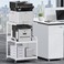 EasyCom Printer Stand Large 3 Tier Printer Table with Wheels Industrial Printer Storage Cart Rolling Printer Cart with Storage Shelf for Printer Scanner Fax Home Office Use White
