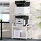 EasyCom Printer Stand Large 3 Tier Printer Table with Wheels Industrial Printer Storage Cart Rolling Printer Cart with Storage Shelf for Printer Scanner Fax Home Office Use White