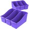Storex Large Book Bin Interlocking Plastic Organizer for Home Office and Classroom Purple 6Pack 71117U06C
