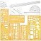 Zonon 10 Pcs Plastic Drawing Template Ruler Geometric Drawing 12 Inch Triangular Aluminum Architect Scale Measuring Templates Building Geometric Kit Plastic Ruler for DraftingStylishYellow