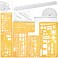 Zonon 10 Pcs Plastic Drawing Template Ruler Geometric Drawing 12 Inch Triangular Aluminum Architect Scale Measuring Templates Building Geometric Kit Plastic Ruler for DraftingStylishYellow