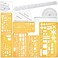 Zonon 10 Pcs Plastic Drawing Template Ruler Geometric Drawing 12 Inch Triangular Aluminum Architect Scale Measuring Templates Building Geometric Kit Plastic Ruler for DraftingStylishYellow