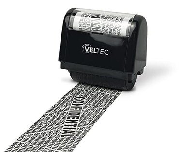 Veltec ID Protector Ink Roller Identity Theft Protection Roller Stamp Black Stamp Only