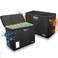 ELOBOON 2 Pack Comic Book Storage Box Fireproof WaterResistant Comic Book Box with Lock and Label Window Moistureproof Comic Short Box with Fire Zipper Comic Book Bin with NonSlip Bottom Black