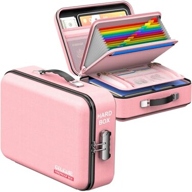 COLCASE Fireproof Document Organizer with Lock Hard Fireproof Document Box