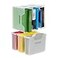 IRIS USA Small Portable Desktop File Box with Open Lid 6 Pack Side Handles Hanging File Folders Tabs Inserts Letter Size Magazines Newspapers Mail Books Notebooks Clear