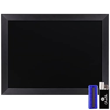 HBCY Creations 18 x 24 Rustic Black Solid Wood Frame Wall Chalkboard Magnetic Surface Home Dcor Restaurant Caf Menus Blackboard Includes Chalk Eraser Hanging Hardware