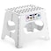Delxo Folding Step Stool11 Inch NonSlip Foldable Step Stools for Kids and AdultsPortable Foldable Step Stool Lightweight Small Folding Stool with Handle for Kitchen Bathroom in White1 Pack