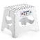 Delxo Folding Step Stool11 Inch NonSlip Foldable Step Stools for Kids and AdultsPortable Foldable Step Stool Lightweight Small Folding Stool with Handle for Kitchen Bathroom in White1 Pack