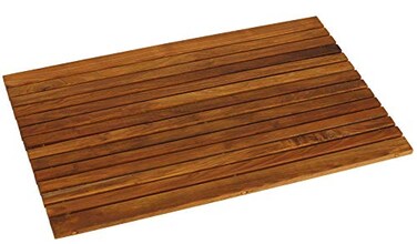 Bare Decor Cosi String Spa Shower Mat in Solid Teak Wood Oiled Finish Large 315 x 20