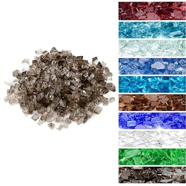onlyfire Onlyfire 10 lbs Fire Glass for Propane Fire Pit 14Inch High Luster Fireplace Glass Rocks for Fire Pit Table Bronze