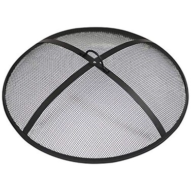 Sunnydaze Decor Sunnydaze HeavyDuty Steel Mesh Fire Pit Screen Fire Pit Spark Screen with Handle 36Inch Diameter