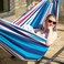 SUNCREAT Hammocks for Outside Portable Heavy Duty Tree Hammock Ocean Stripes