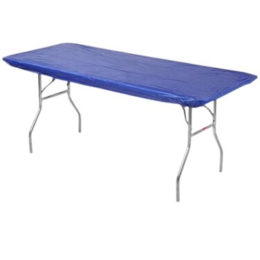 Kwik-Covers KwikCovers 8 Rectangular Plastic Table Covers 30 x 96 8 Feet 10 Pack Royal Blue
