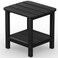 SERWALL Double Adirondack Side Table Rectangular End Table Black