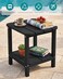 SERWALL Double Adirondack Side Table Rectangular End Table Black