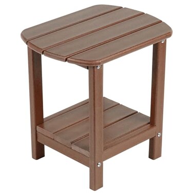 nalone Adirondack Side Table 165 Outdoor Side Table HDPE Plastic Double Adirondack End Table Small Table for PatioWood