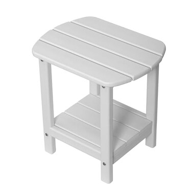nalone Adirondack Side Table 165 Outdoor Side Table HDPE Plastic Double Adirondack End Table Small Table for Patio White