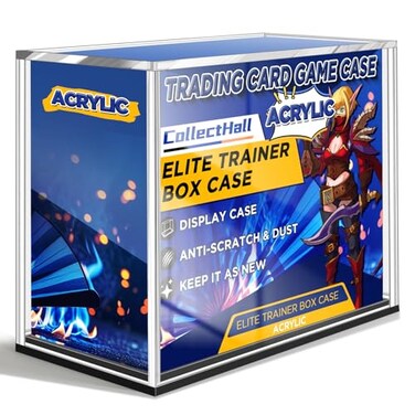 CollectHall Acrylic Elite Trainer Box Case Rigid ETB Protector Display Case PKMN ETB Case Elite Trainer Box Case Ultimate Black Base