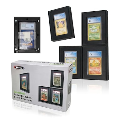 BCW Interlocking Card Frames Black Interlocking Frames Ideal for Collectibles Trading Cards and Memorabilia Wall Display Frame Graded Cards 8 Pack