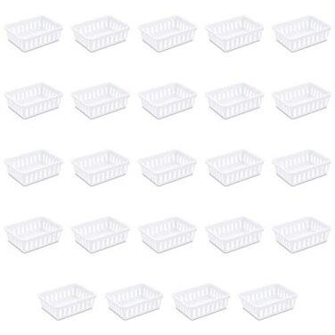 Sterilite 16058024 Mini Storage Tray White 24Pack