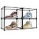 KOKOIN Magnetic Side Open Transparent Plastic Storage Shoe Box Clear Shoe Display Case Sneaker Shoe Storage Box Display Box Shoe Container Clear Closet Shelf Shoe Organizer Black 4PC