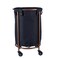 Household Essentials Round Laundry Hamper with Wheels Copper Black Large