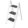 HBTower 3 Step Ladder Folding Step Stool 330 Lbs Capacity Step Stool for Adults Closet Step Stool Ladder with AntiSlip Wide Pedals Household Office White