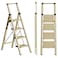 Soladder SOLADDER 4 Step Ladder Folding Step Stool with AntiSlip Wide Sturdy Pedal and Handgrip Portable Lightweight Aluminum Stepladder 300 lbs Capacity MultiUse for Home Library Brown Gold