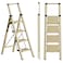 Soladder SOLADDER 4 Step Ladder Folding Step Stool with AntiSlip Wide Sturdy Pedal and Handgrip Portable Lightweight Aluminum Stepladder 300 lbs Capacity MultiUse for Home Library Brown Gold